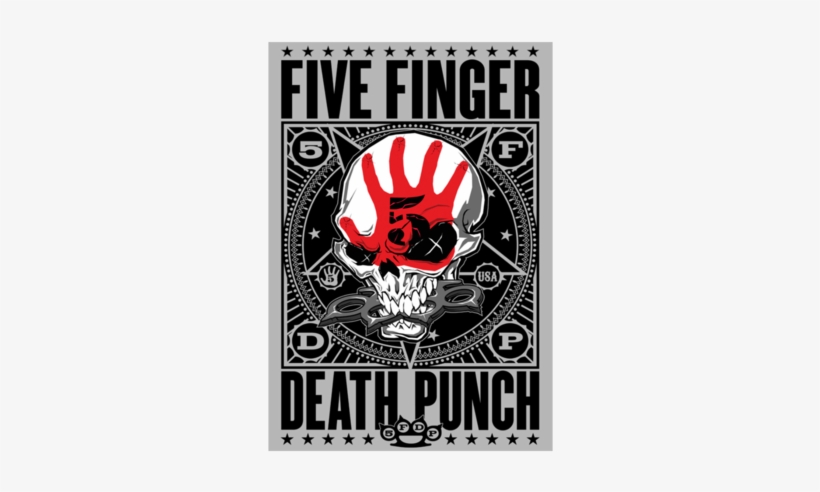 Star Skull Poster - Fabric Poster: 5 Finger Death Punch - Punchagram, 40x30in., transparent png #999281