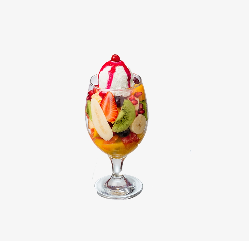 Fruit Salad With Ice Cream Transparent Image - Fruit Salad With Glass, transparent png #999641