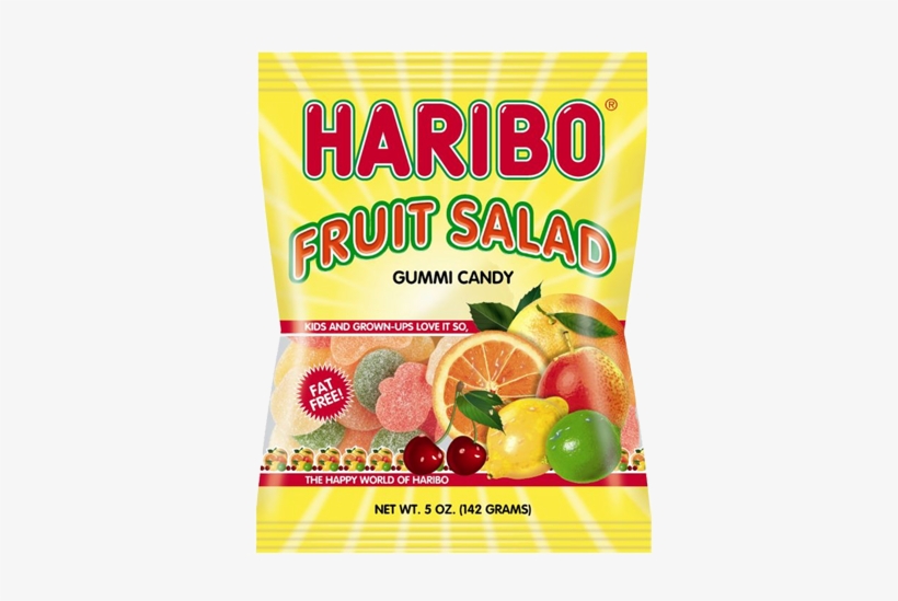 Haribo Fruit Salad Gummi Candy - Haribo Fruit Salad, transparent png #999867