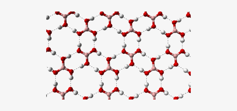 Hydrogen-bonded "chicken Wire" Of Boric - Estructura Del Acido Borico, transparent png #999871