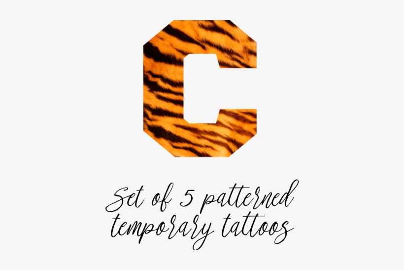 "c" Temporary Tattoo - Hugsidea Trendy Tiger Striped Pattern 3 Piece Absorbent, transparent png #999958