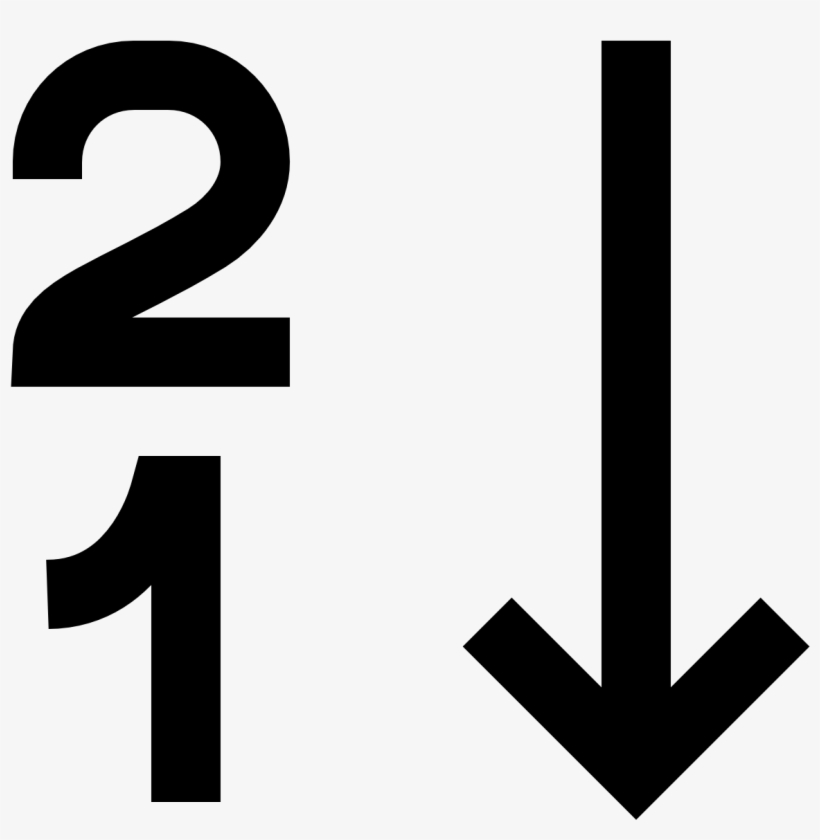 Reversed Numerical Sorting Icon - Ascending And Descending Icon, transparent png #9901135