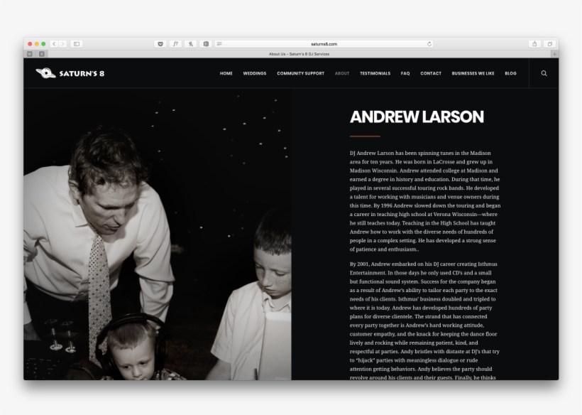 Andrew Larson Dj Servies Madison Bio - Photograph, transparent png #9901699