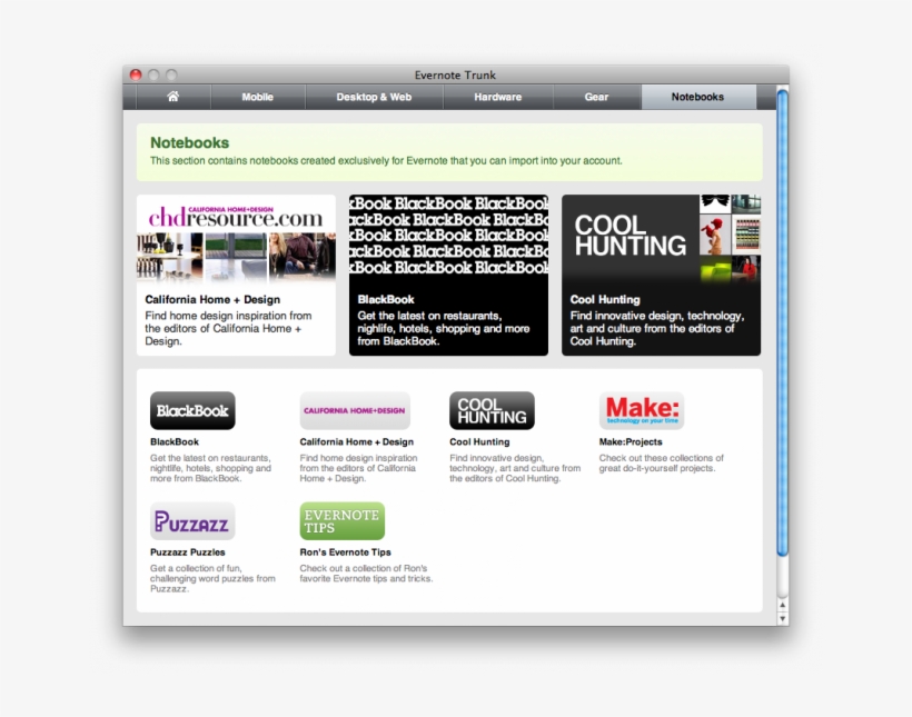 Evernote Expands With 'trunk' App Showcase - Cool Hunting, transparent png #9901707