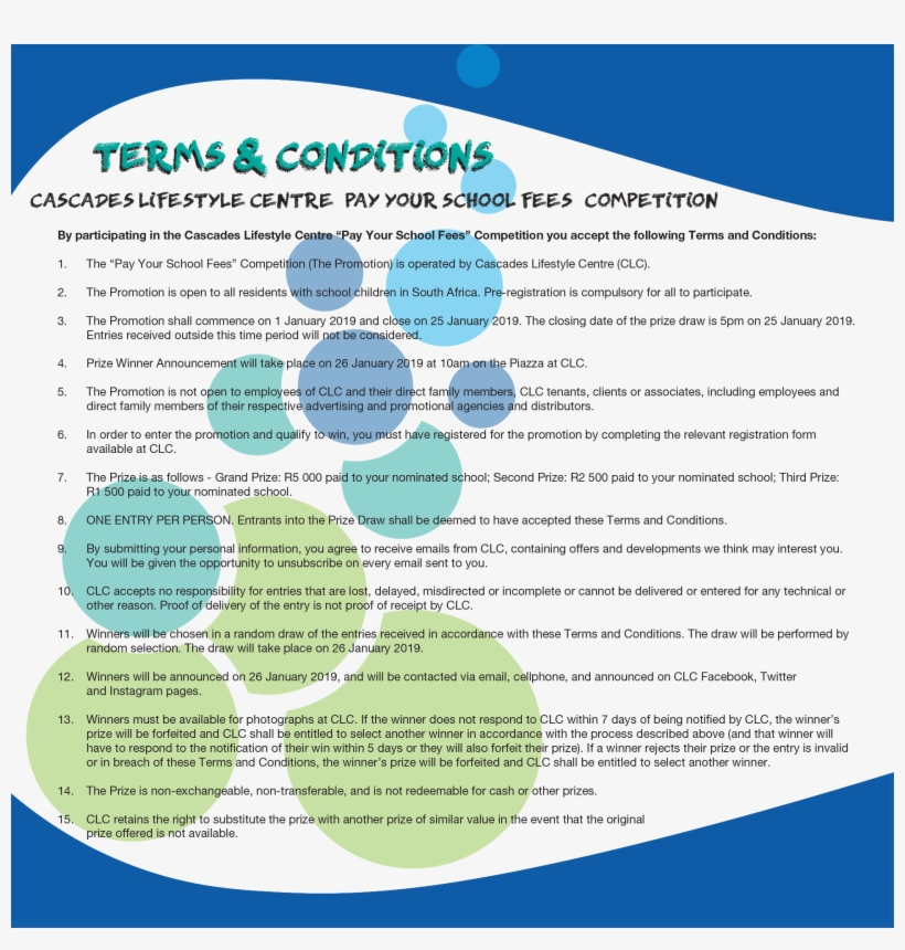 Competition School Fees Terms Conditions - Circle, transparent png #9902877