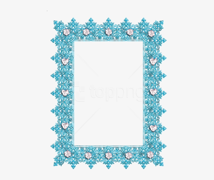 Blue Transparent Frame With Diamonds Png - Moldura Lilas Png, transparent png #9902981