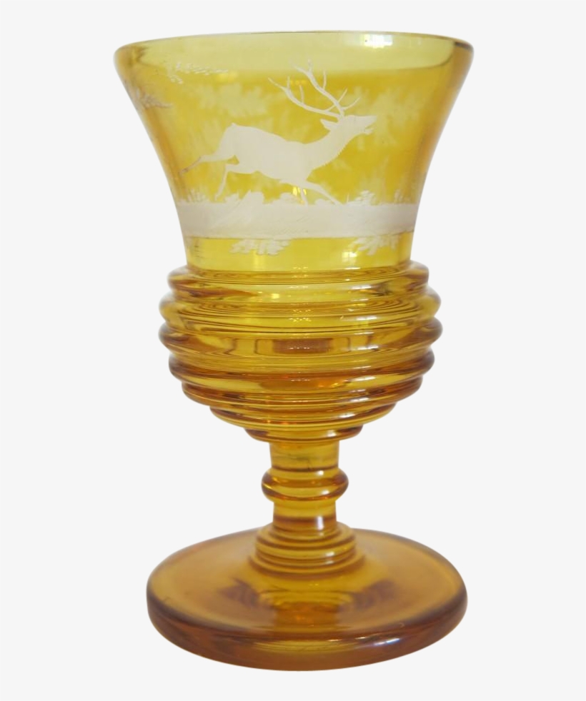 Bohemian Amber Crystal Glass Goblet, Ca - Champagne Stemware, transparent png #9903820