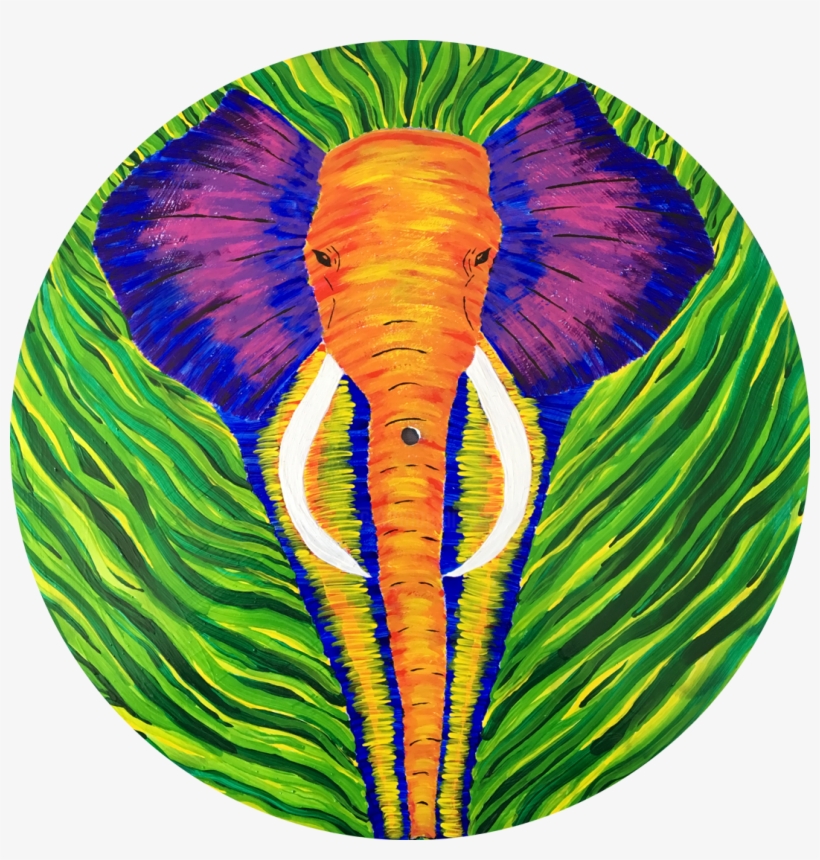 Rainforest Elephant Painting (30x30x0 - Illustration, transparent png #9905568