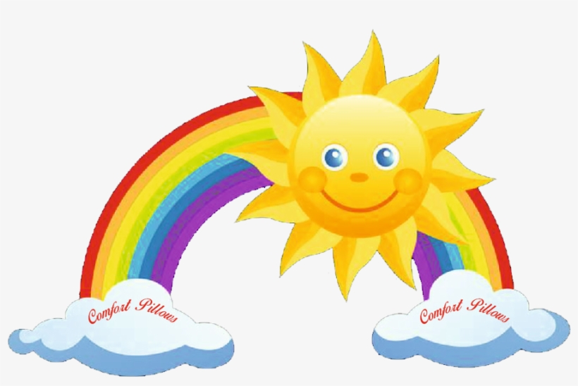 Fort Clipart Pillow - Sun And Rainbow Clipart, transparent png #9906475