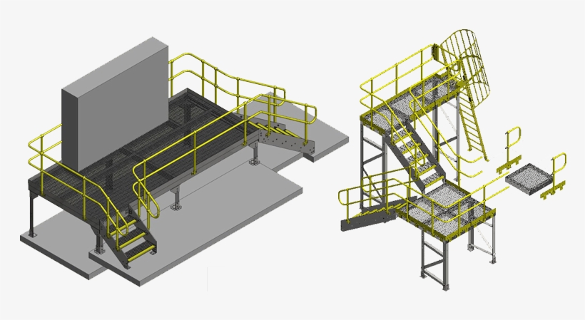 Modular Platforms, Stairs And Ladders - Diagram, transparent png #9907737