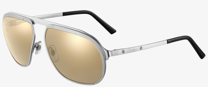 Gafas De Sol Santos De Cartiermetal, Acabado Platino - Lunette Santos Cartier, transparent png #9907848