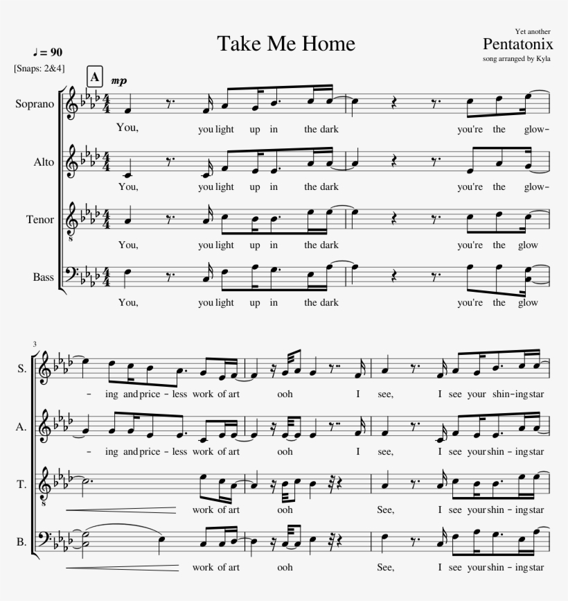 Take Me Home Sheet Music Composed By Yet Another Song - 715 Creeks Sheet Music, transparent png #9908174