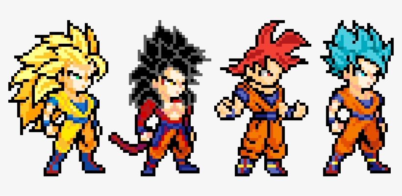Goku Transformations - Cartoon, transparent png #9909640