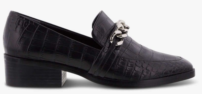 Molly Black Croc Flats - Slip-on Shoe, transparent png #9911197