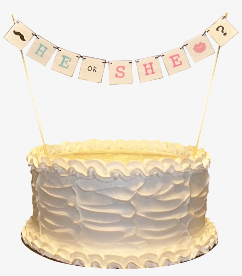 Gender Reveal Cake Topper Baby Shower Garland Bun - Cake Decorating, transparent png #9911934