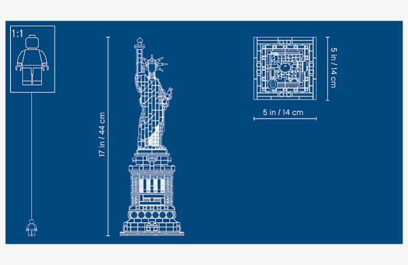 Statue Of Liberty - Lego Architecture Vrijheidsbeeld, transparent png #9912937