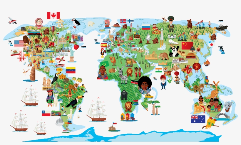 Sticker Carte Du Monde Decouverte Ambiance Sticker - Illustration, transparent png #9913064