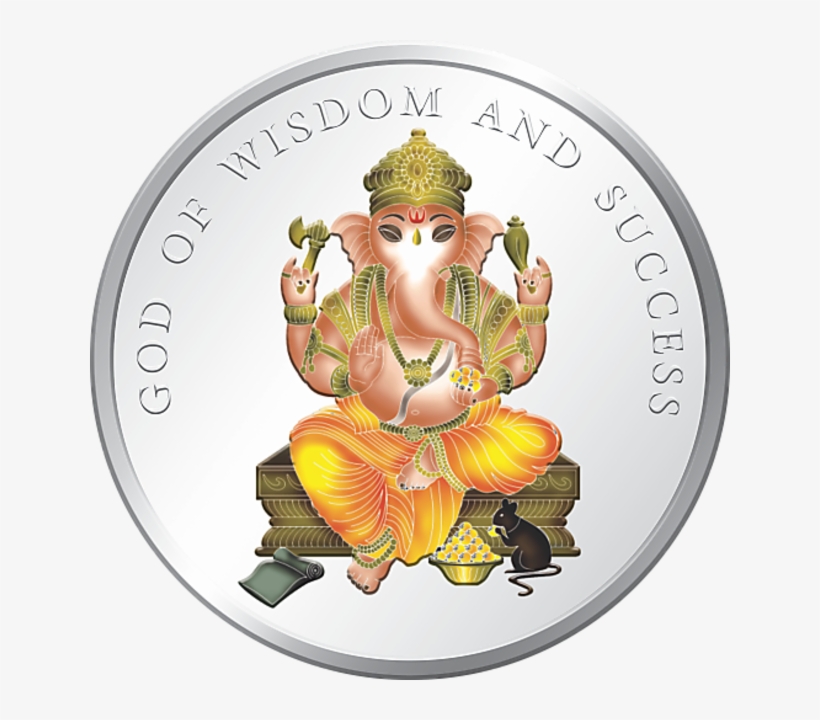 10 Gms Silver 999 Ganesh Ji Color Coin - Ganesh Ji, transparent png #9915371