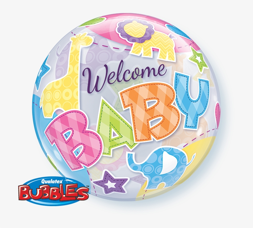 22" Welcome Baby Animals Patterns Single Bubble - Welcome Bebe, transparent png #9915777