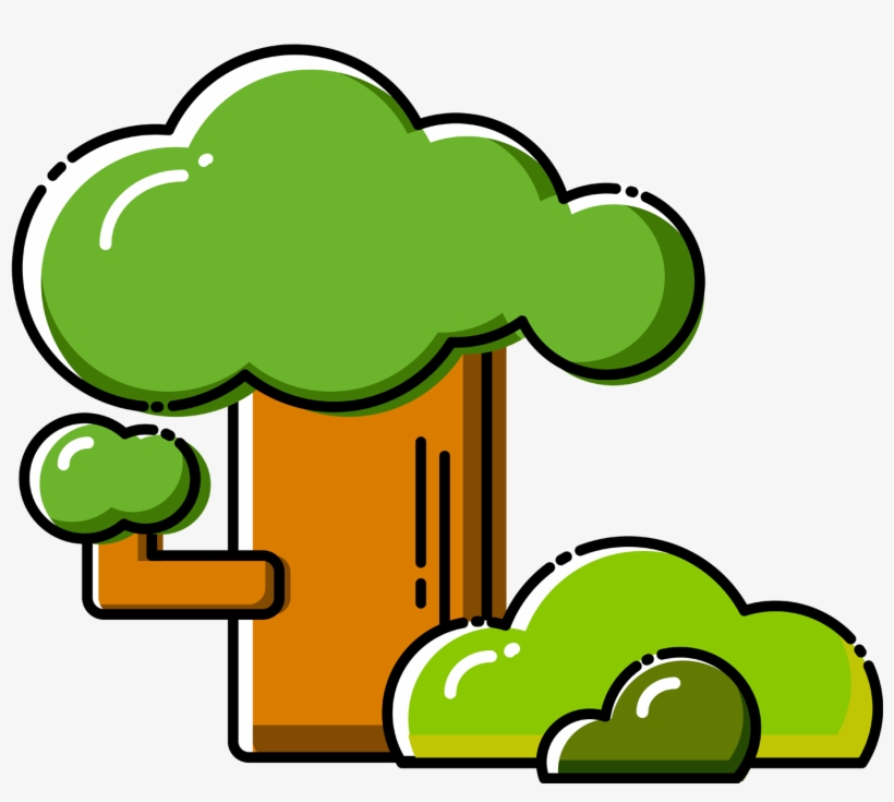 Plant Cartoon Trees Vector Elements Png And Image - Vector Graphics, transparent png #9916307