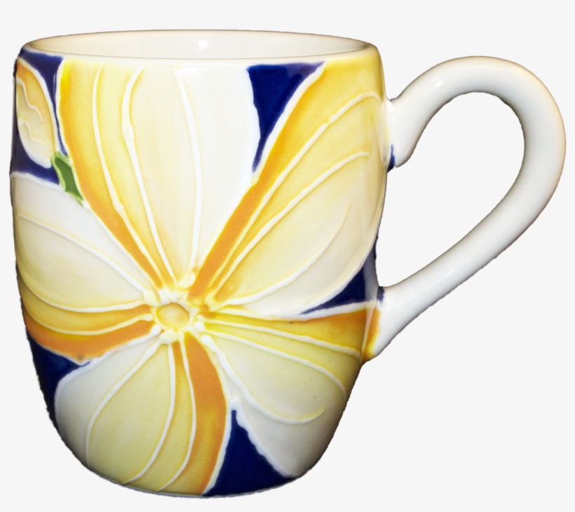 Barrel Mug 16oz Blue Plumeria - Ceramic, transparent png #9917818