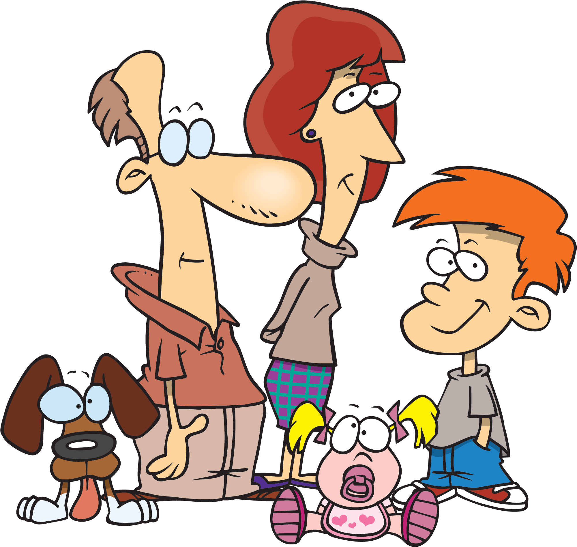Stickman Family Pet Bath - Father Mother Daughter And Son (2000x1902), Png Download