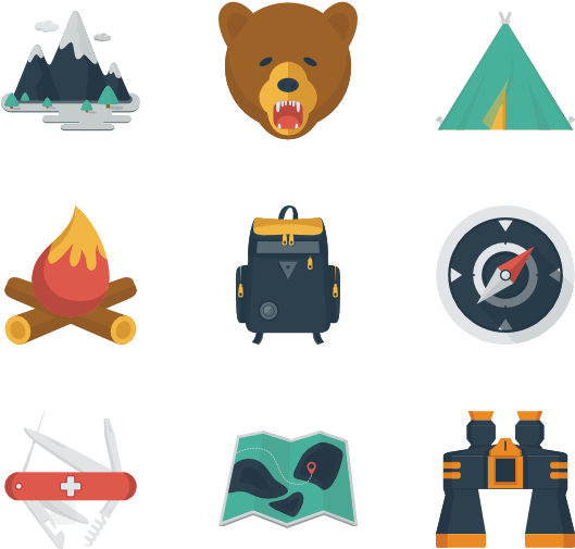 Camping 10 Icons - Icon (600x564), Png Download