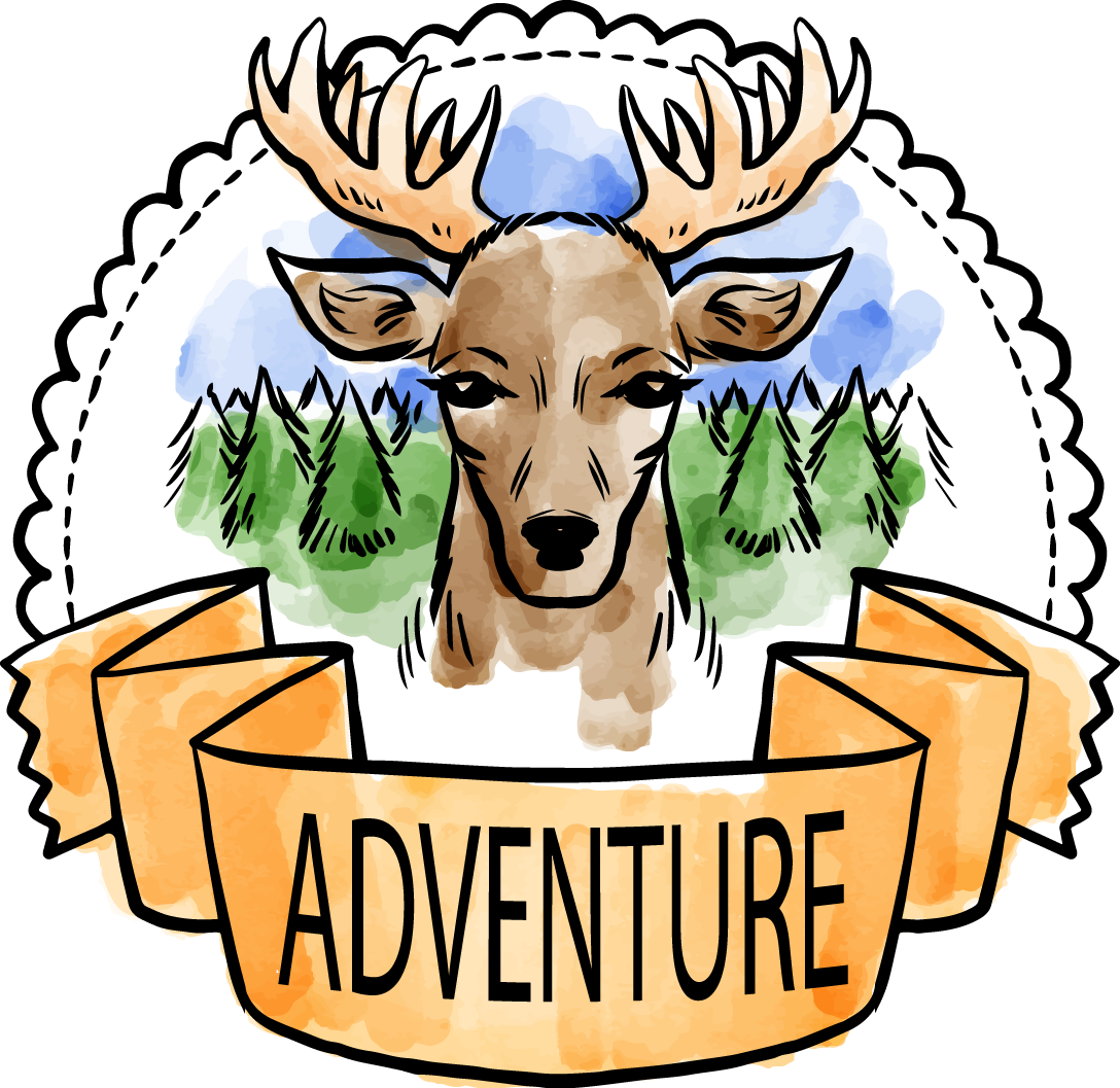 Red Deer Watercolor Painting Forest Clip Art - Art Print: Allen's Adventure Is Out There 1, 13x13in. (1088x1057), Png Download