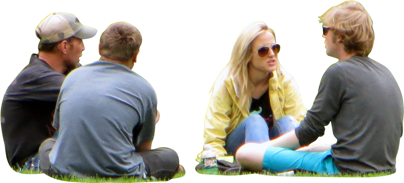 People Sitting On The Ground Png (1360x1360), Png Download