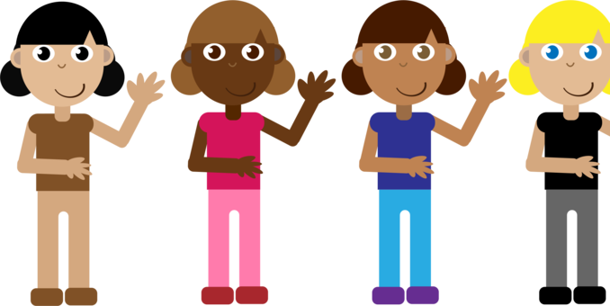 Drawing Cartoon Computer Icons Caricature Girl - Cartoon Group Of Girls Png (678x340), Png Download