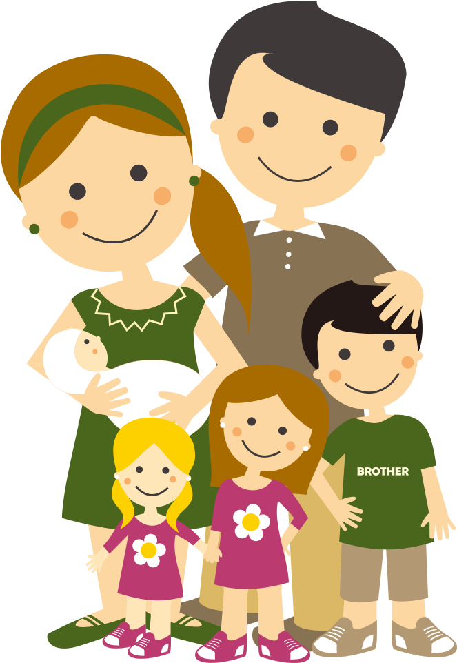 Family Drawing - Happy Family - Familia Feliz Animada Png (1000x1000), Png Download