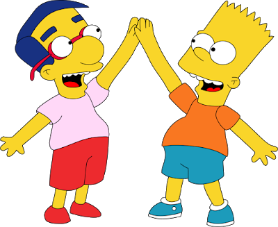 Friends Transparent Cartoon - Ami De Bart Simpson (400x327), Png Download