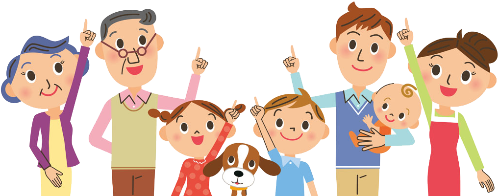 Cartoon Family Illustration - Familia Feliz Animada Png (1024x464), Png Download