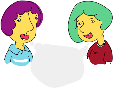 Drawing Cartoon Conversation - Clip Art (419x340), Png Download