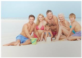 Multi Generation Family Having Fun On Beach Holiday - Mud Pie - Best Family Ever Frame (400x400), Png Download