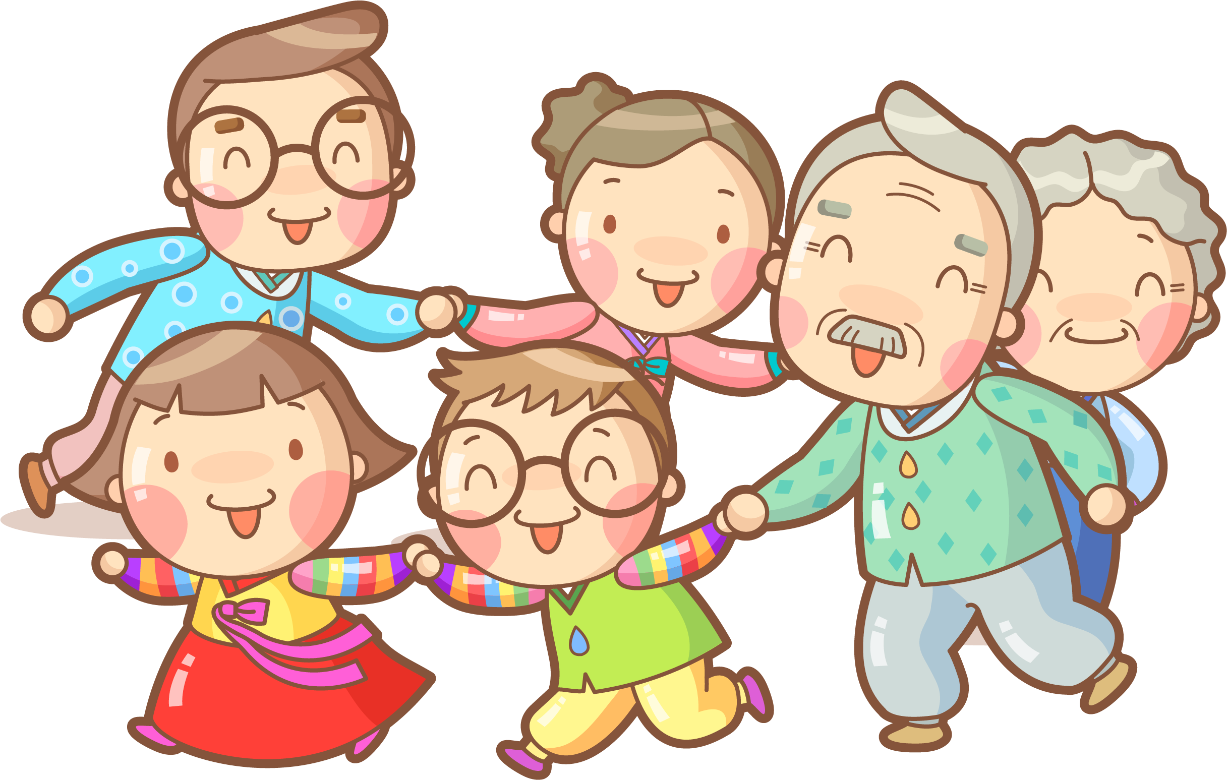 Cartoon Drawing Illustration - Happy Family Drawing (2433x1547), Png Download