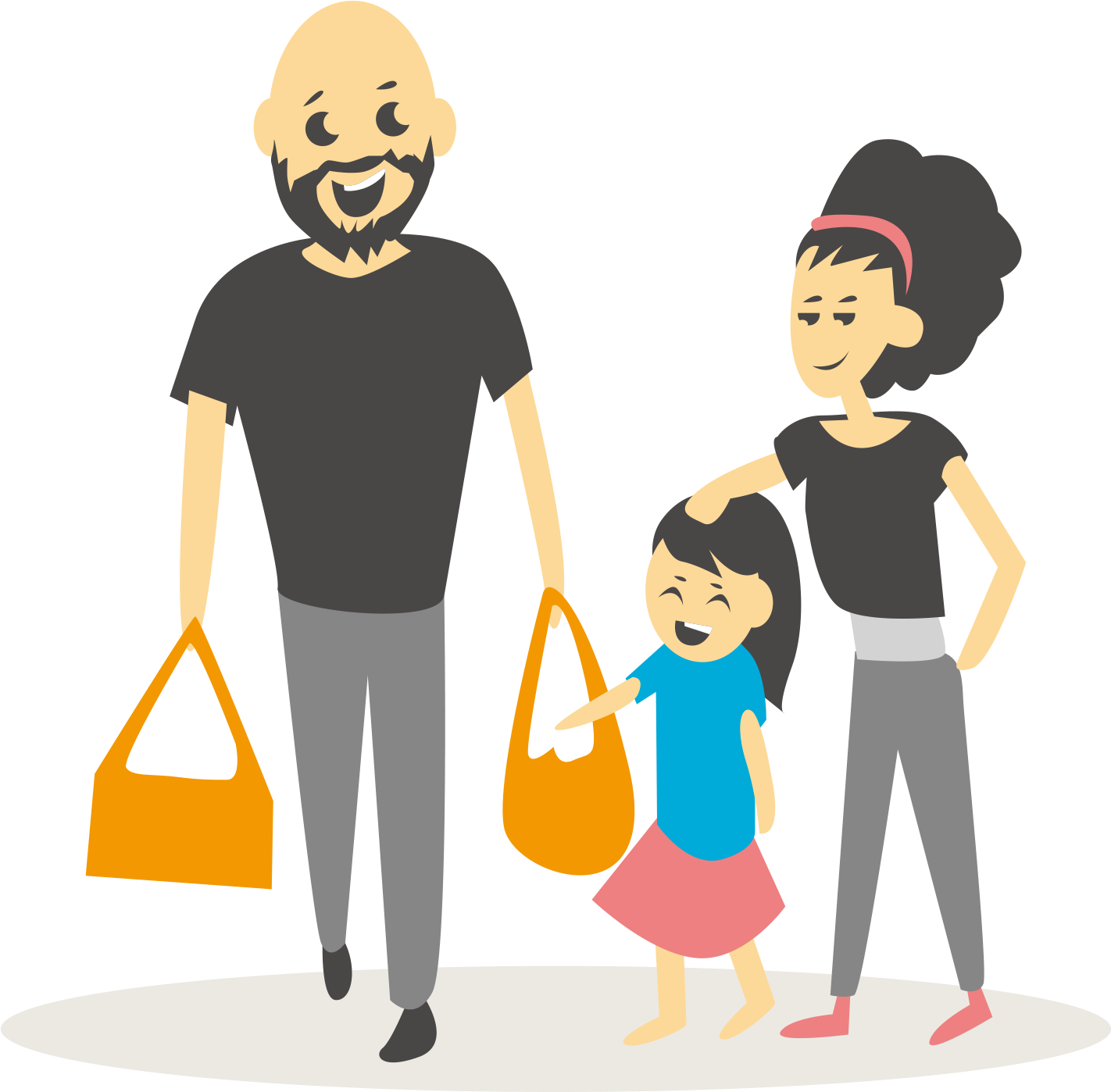 Family Shopping Illustration - Shopping Illustration Png (2000x2000), Png Download