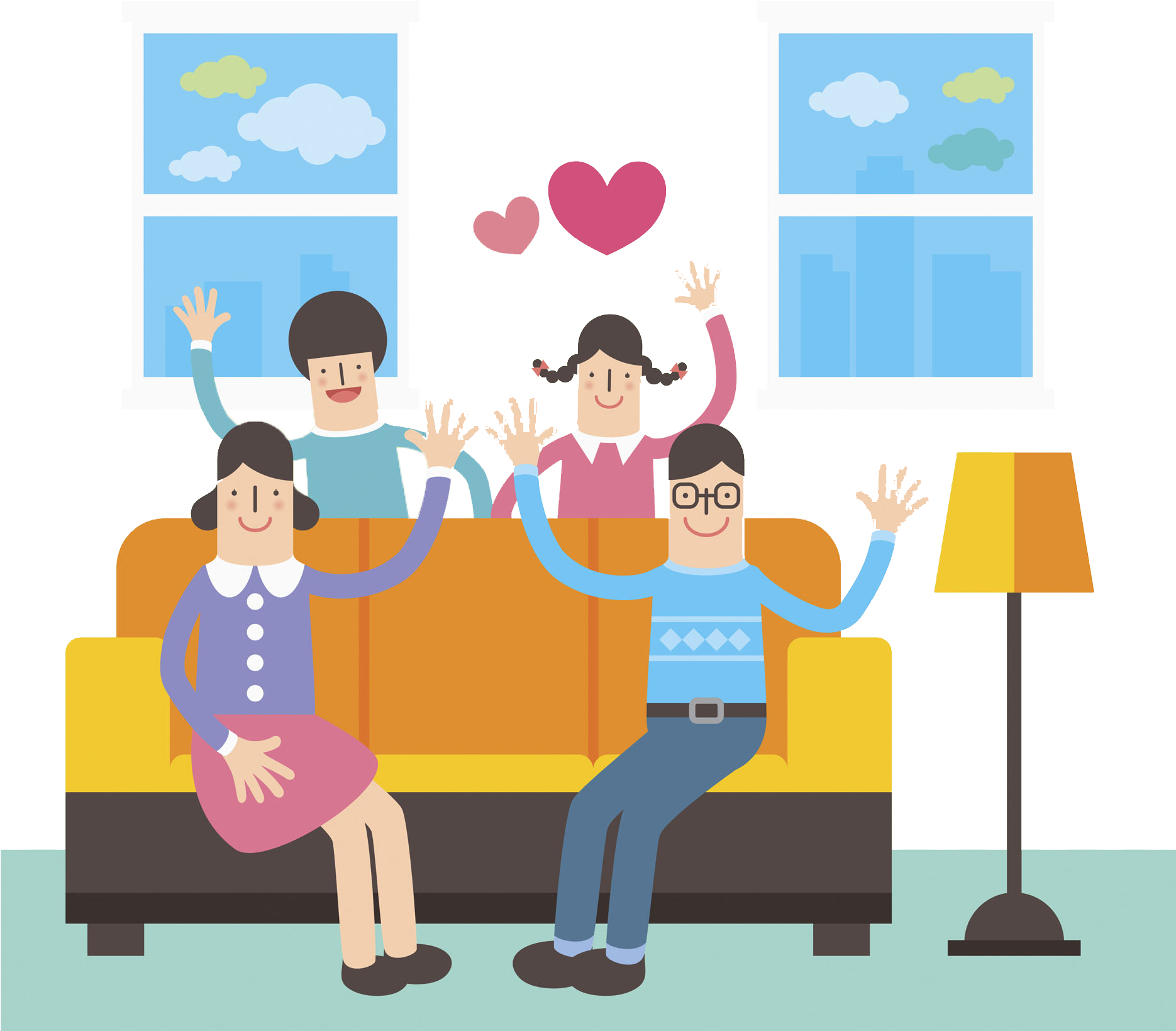 A Happy Family - Portable Network Graphics (1869x1869), Png Download