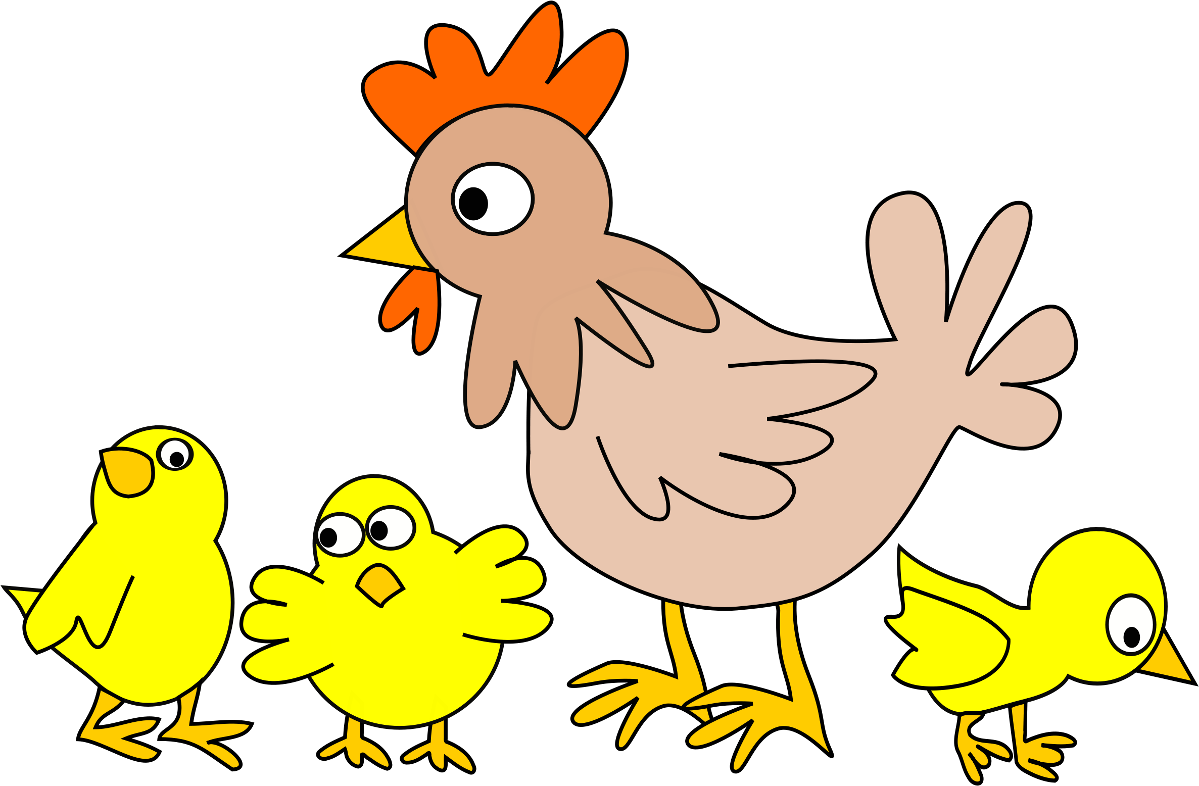 Download Impressive Baby Farm Animals Clip Art And Kids Clipart - Cartoon  Chicken With Chicks PNG Image with No Background 
