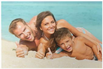 Happy Young Family With Little Kid Having Fun At The - Monojoy Family Pop Up Tent Beach Tent Sun Shelter Umbrella (400x400), Png Download