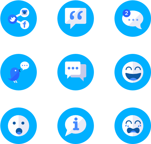 Social - Blue Icons Png (600x564), Png Download