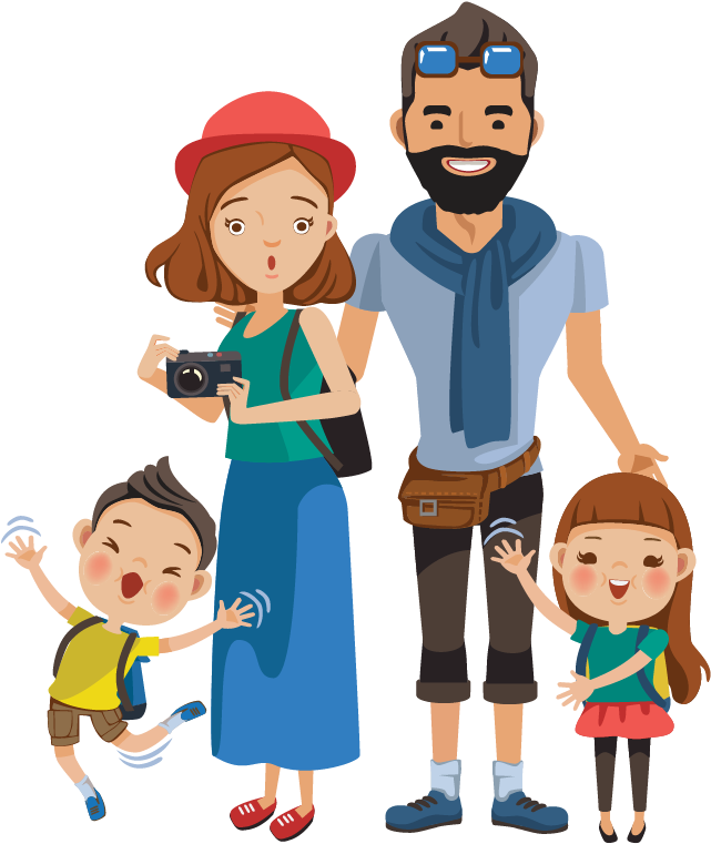 Airport Clipart Family Visit - Tourist Png (834x834), Png Download