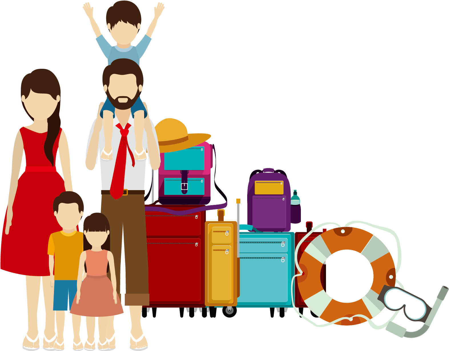 Family Travel Illustration (1772x1525), Png Download