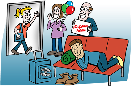 How To Sleep In The Airport - Airport (444x281), Png Download