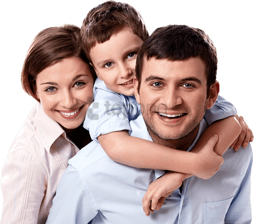Family Of Three Smiling And Hugging - Healthy Family Images Png (573x506), Png Download