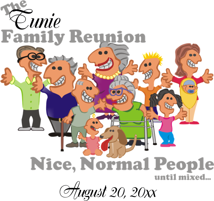 Personalized Family Reunion Funny Cartoon Postcard - Funny Cartoons Family Reunions (700x700), Png Download