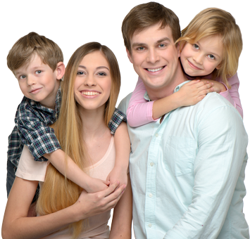 Cheerful-family - Family (372x339), Png Download