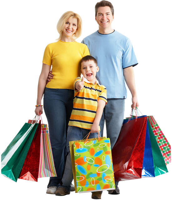 One Tap To Start Your Ride - Family Shopping Images Hd (550x640), Png Download