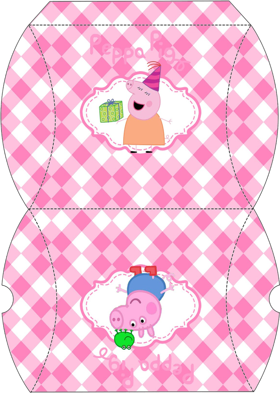 Peppa Pig And Family - Modelo Caixa Travesseiro Peppa Pig (1142x1600), Png Download