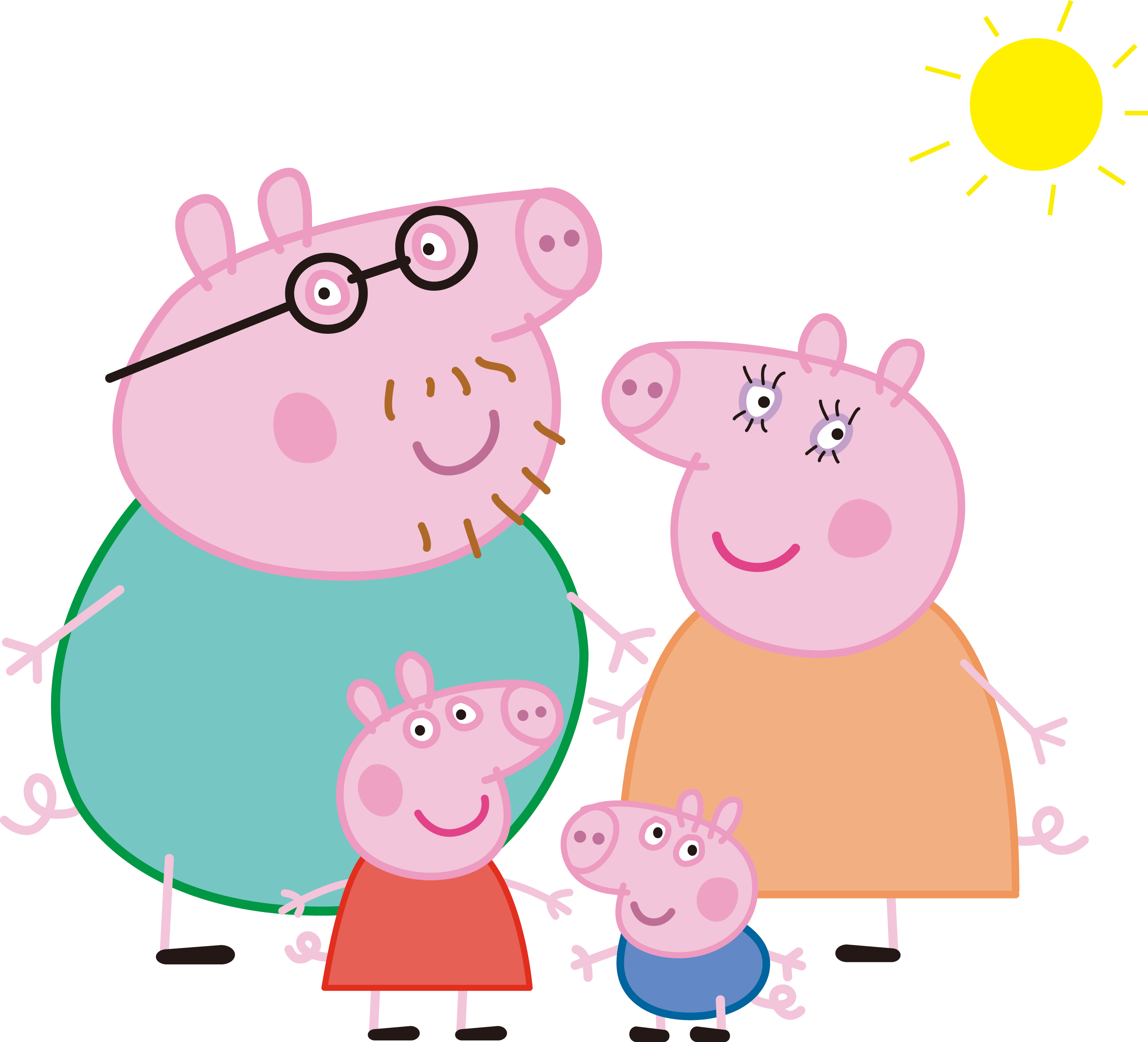Daddy Pig Mummy Pig Domestic Pig Television Show Family - Peppa Pig Family Png (3135x2847), Png Download